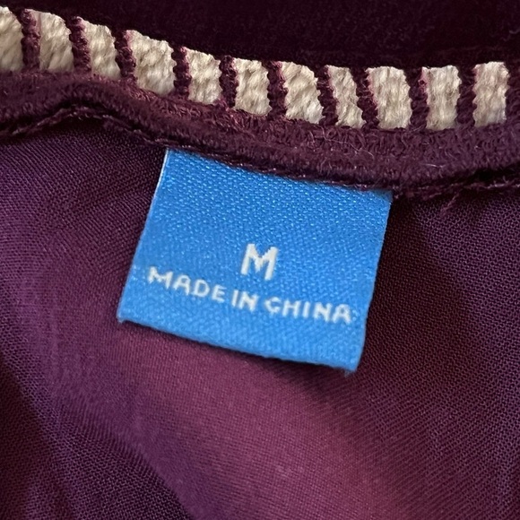 Anthropologie Farm Rio Jennifer Blouse Top Boho   Feminine Size Medium Purple - Picture 11 of 16